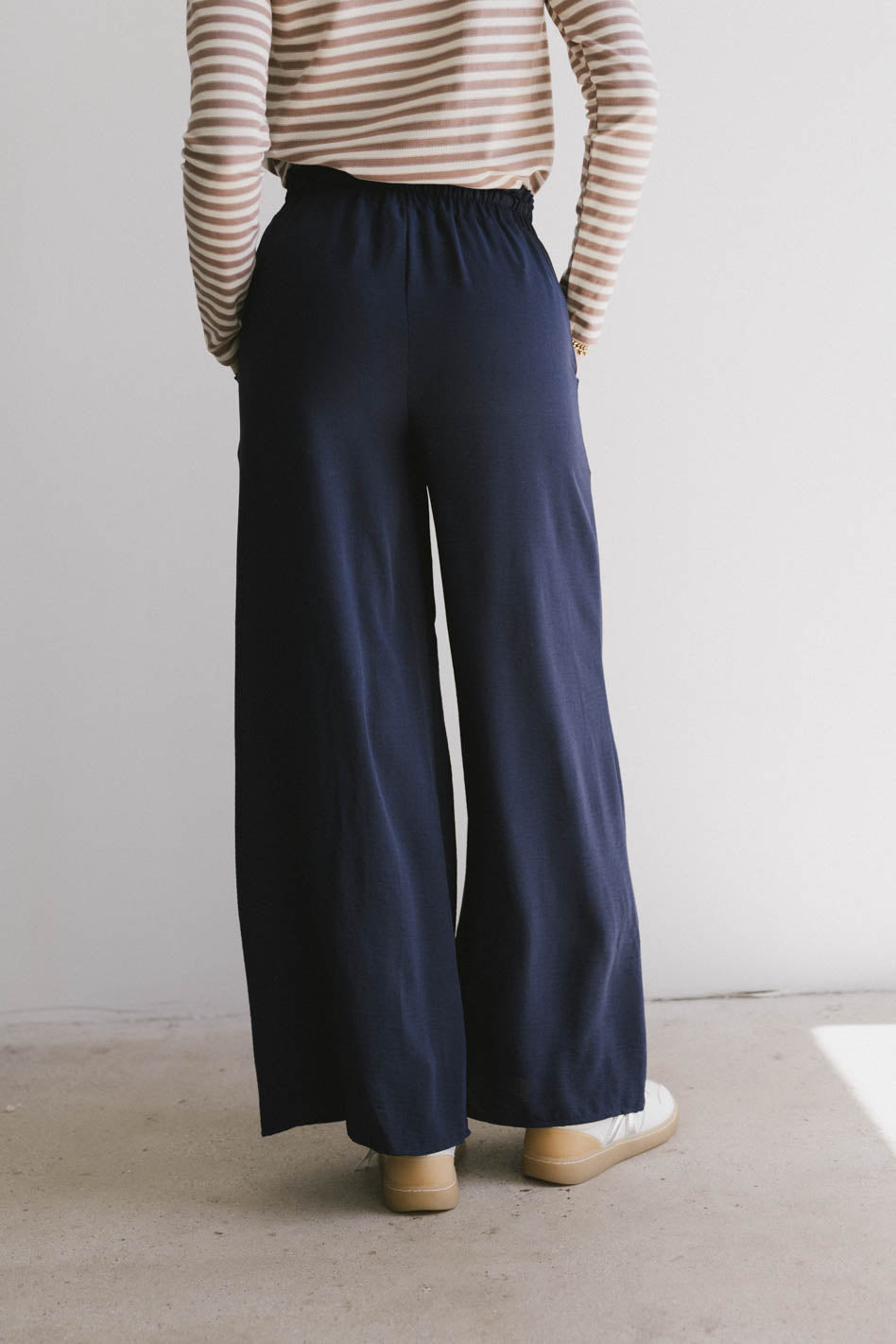 Mina Wide Leg Pants in Navy - FINAL SALE