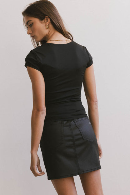 Irene Square Neck Top in Black - FINAL SALE