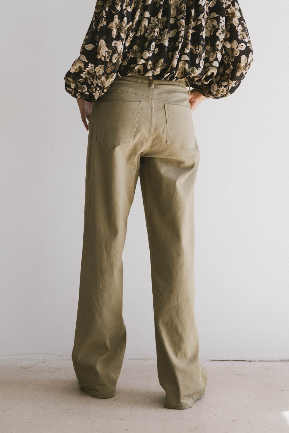 Porsha Straight Leg Jeans in Olive - FINAL SALE