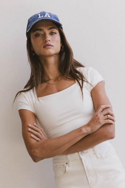 Irene Square Neck Top in Ivory - FINAL SALE