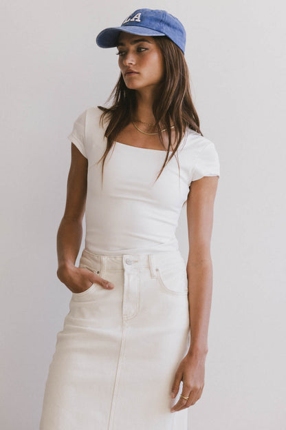 Irene Square Neck Top in Ivory - FINAL SALE