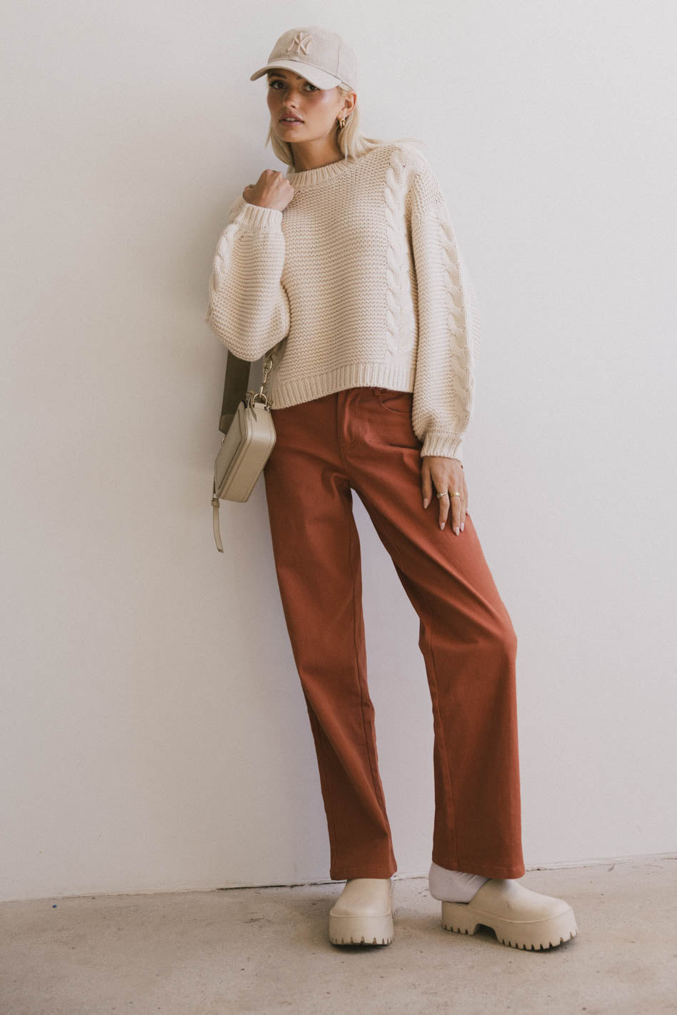 Porsha Straight Leg Jeans in Rust - FINAL SALE