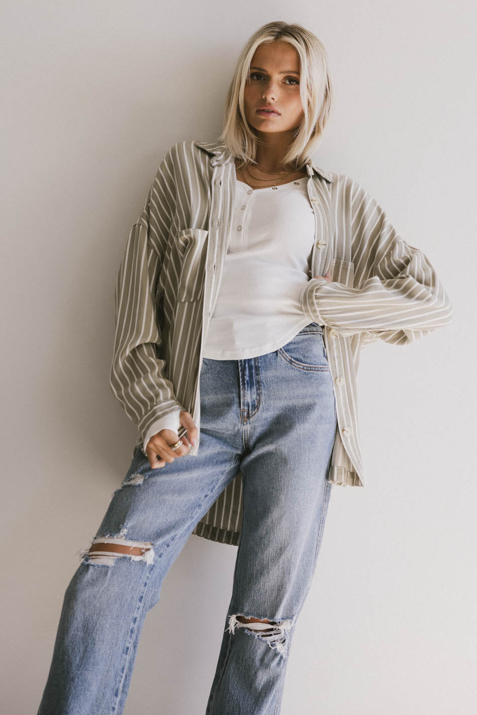 Ezti Striped Button Up - FINAL SALE
