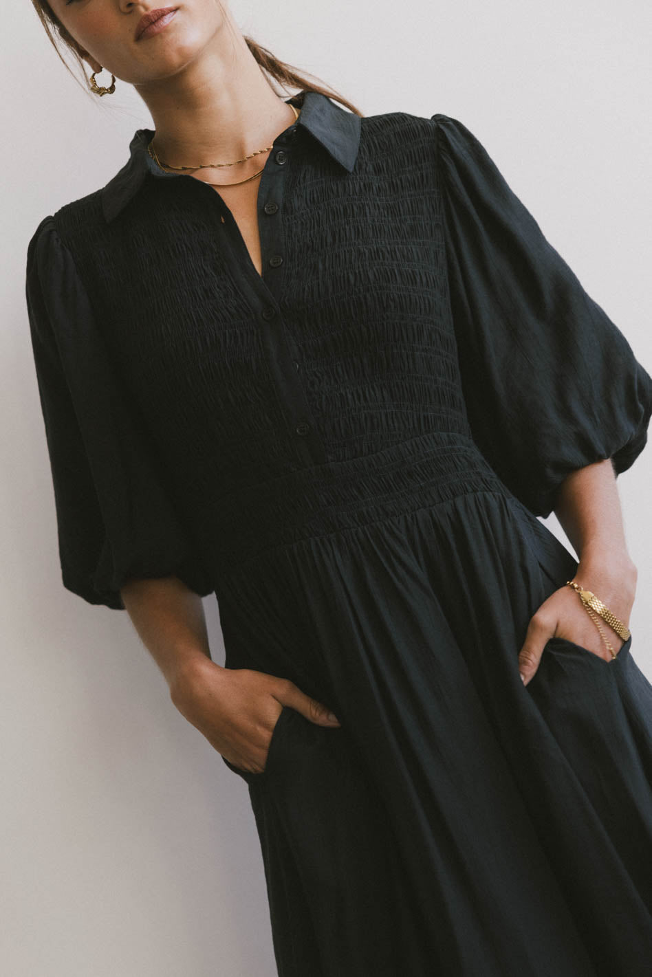 Belen Midi Dress in Dark Teal - FINAL SALE