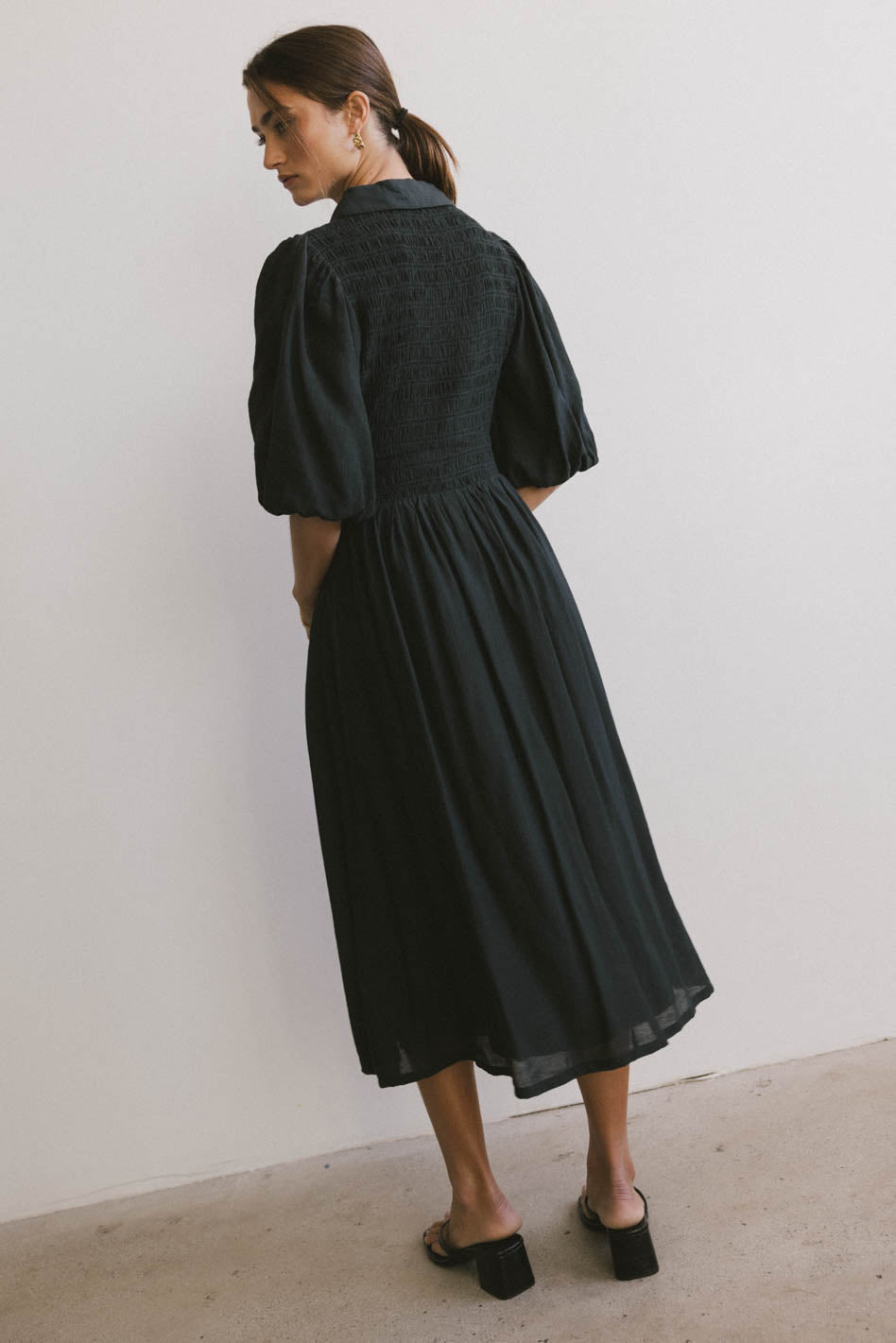 Belen Midi Dress in Dark Teal - FINAL SALE