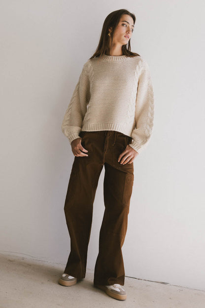 Zaidee Knit Sweater in Beige - FINAL SALE