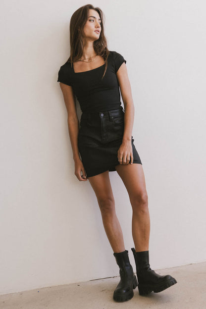Irene Square Neck Top in Black - FINAL SALE