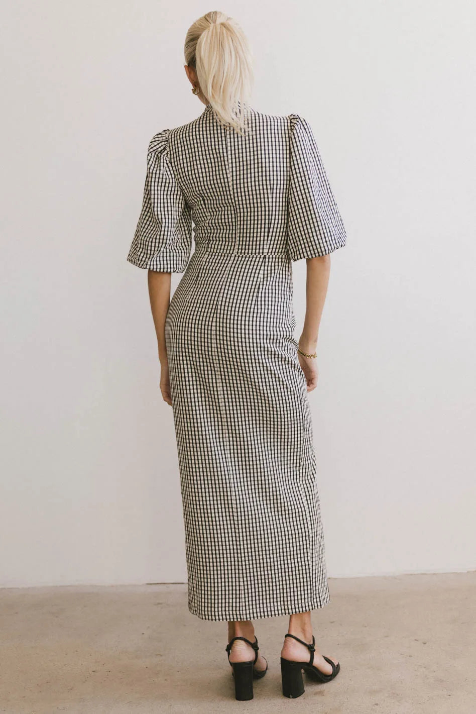Alex Gingham Dress in Black - FINAL SALE
