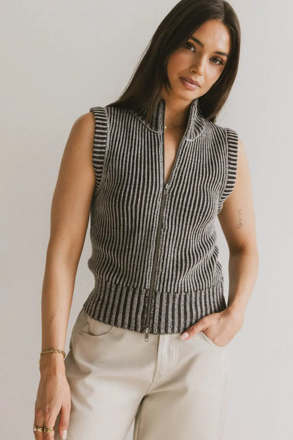 Monroe Zip Up in Grey - FINAL SALE