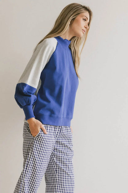 Drew Colorblock Sweatshirt in Blue - FINAL SALE