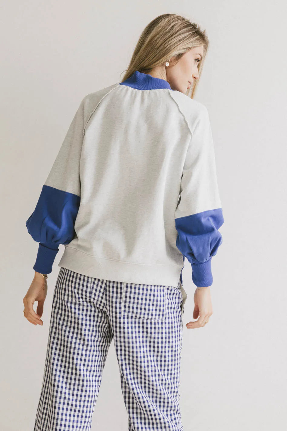 Drew Colorblock Sweatshirt in Blue - FINAL SALE