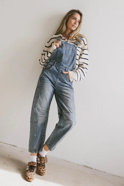 Tansy Denim Overalls in Medium Wash - FINAL SALE