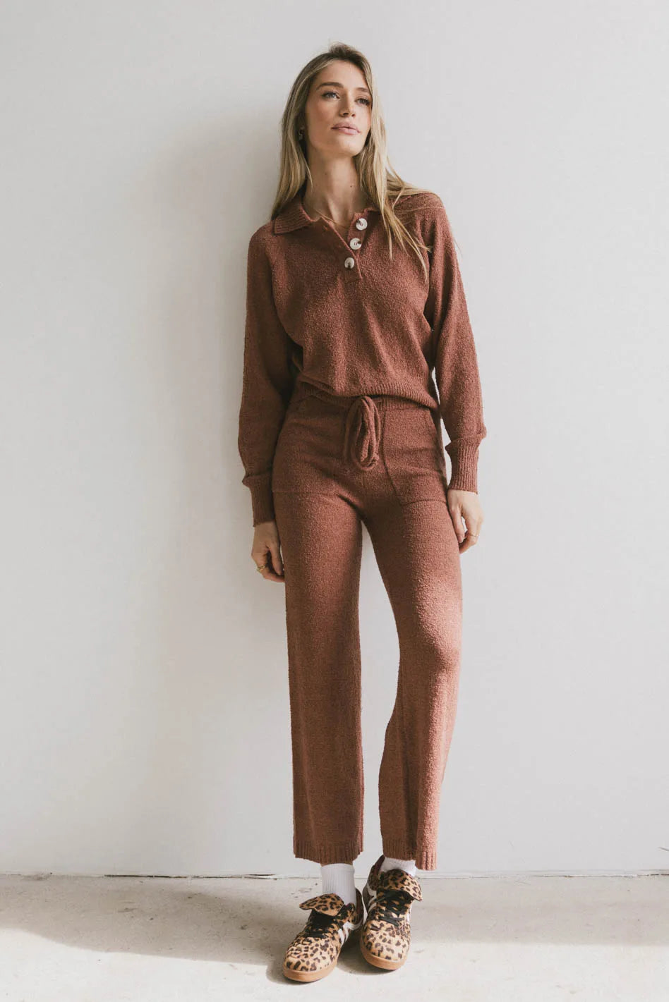 Breck Knit Pants in Brick - FINAL SALE