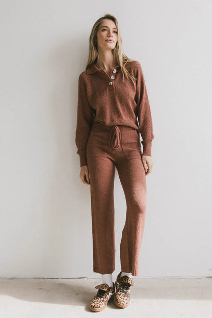 Breck Knit Pants in Brick - FINAL SALE