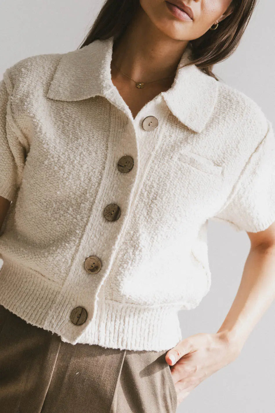 Hayes Knit Cardigan in Cream - FINAL SALE
