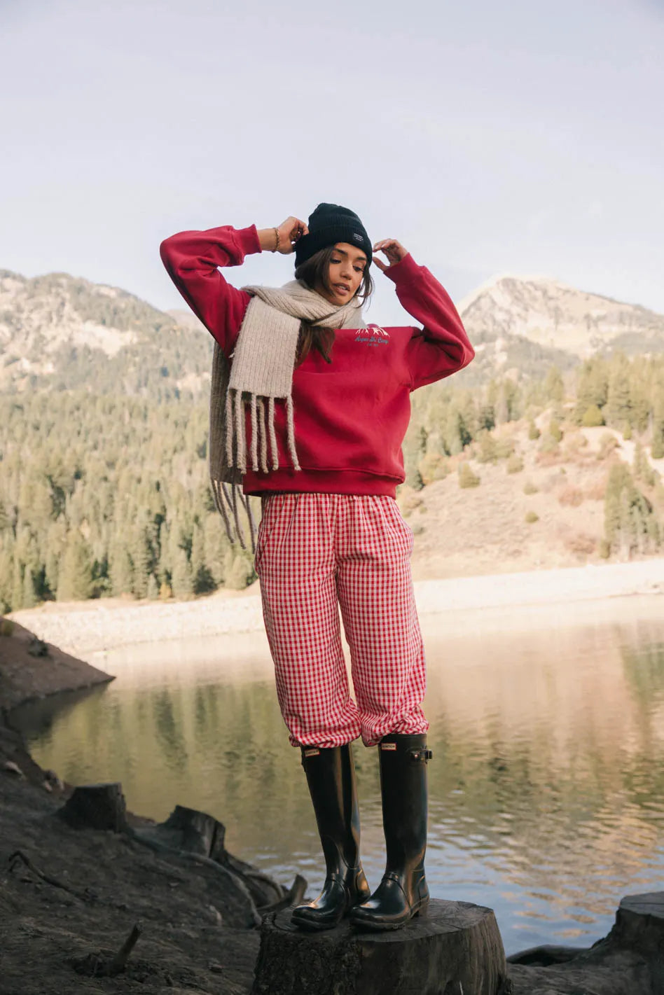 Romero Gingham Pants in Red - FINAL SALE