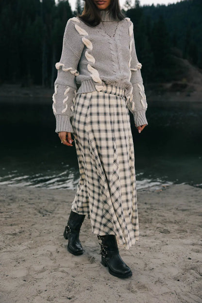 Pippin Plaid Maxi Skirt in Black - FINAL SALE