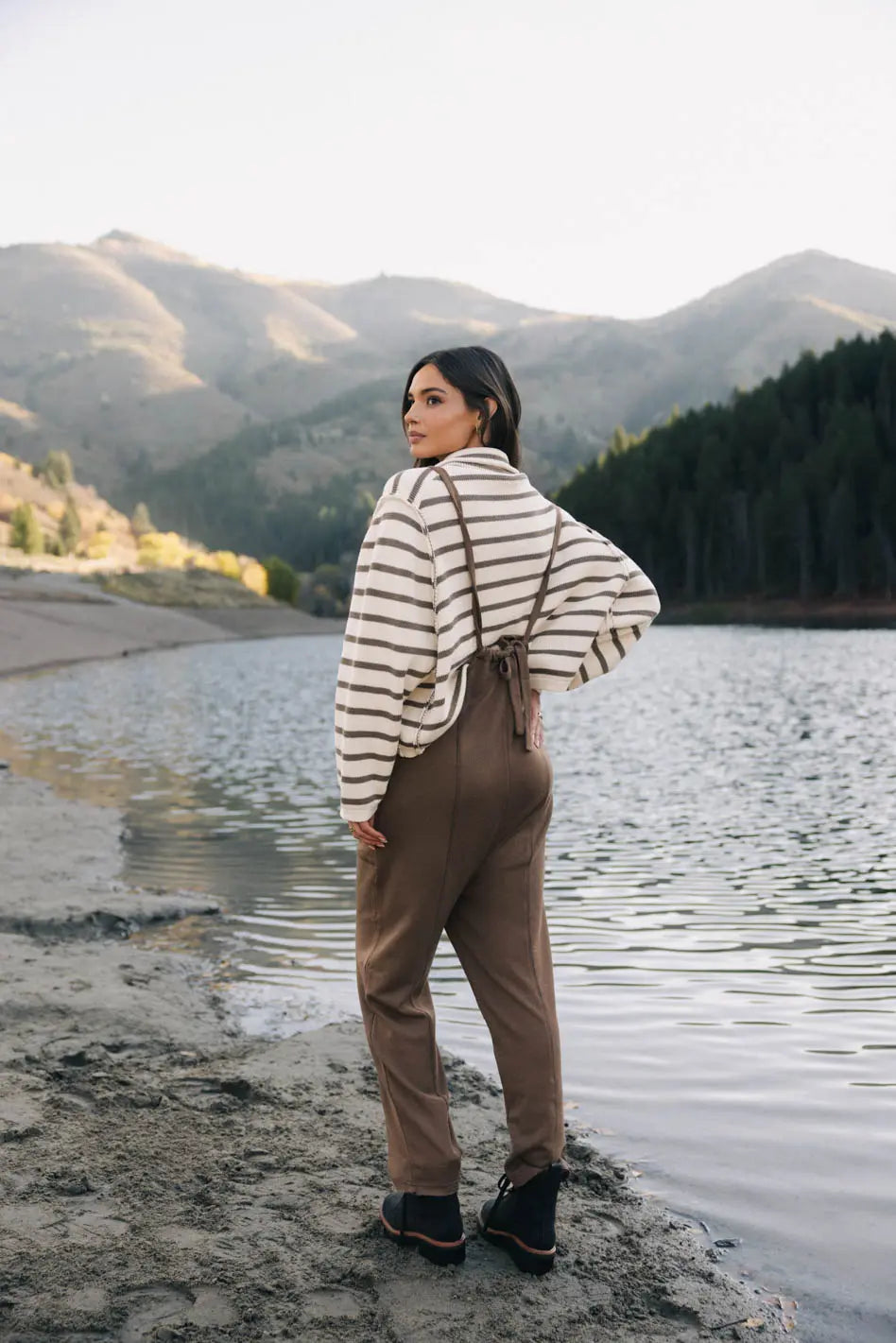 Kestrel Knit Overalls in Mocha - FINAL SALE