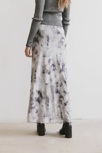 Chandler Abstract Maxi Skirt in Grey - FINAL SALE
