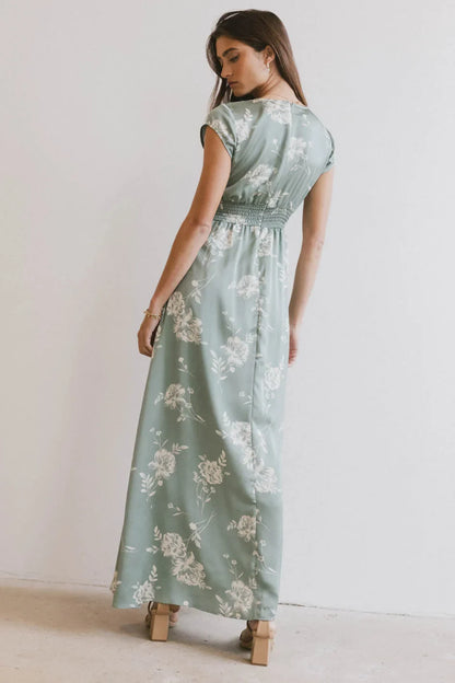 Daniella Floral Dress in Sage - FINAL SALE