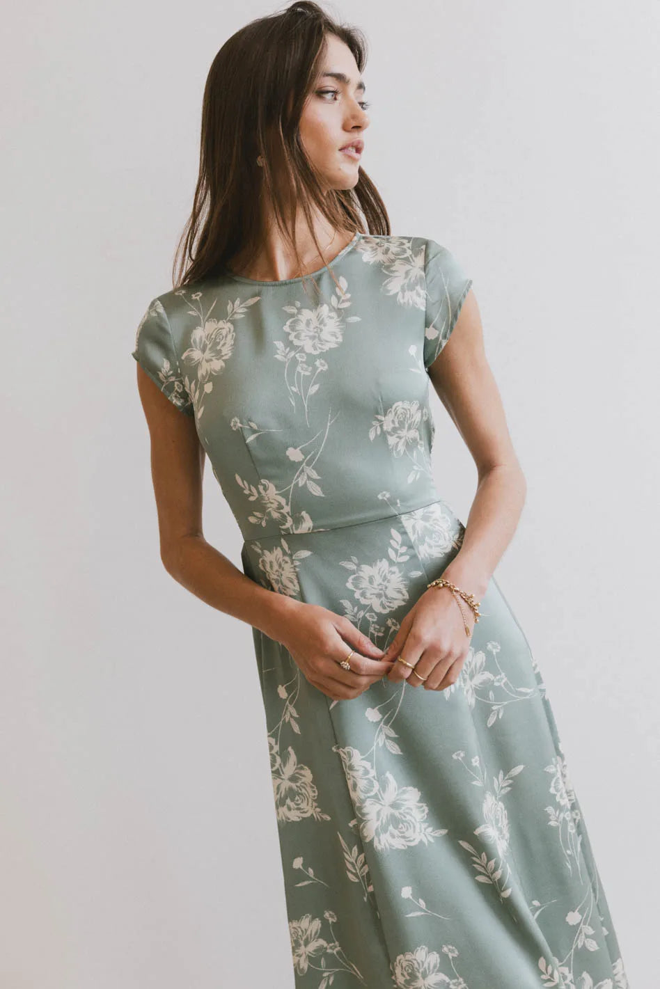 Daniella Floral Dress in Sage - FINAL SALE