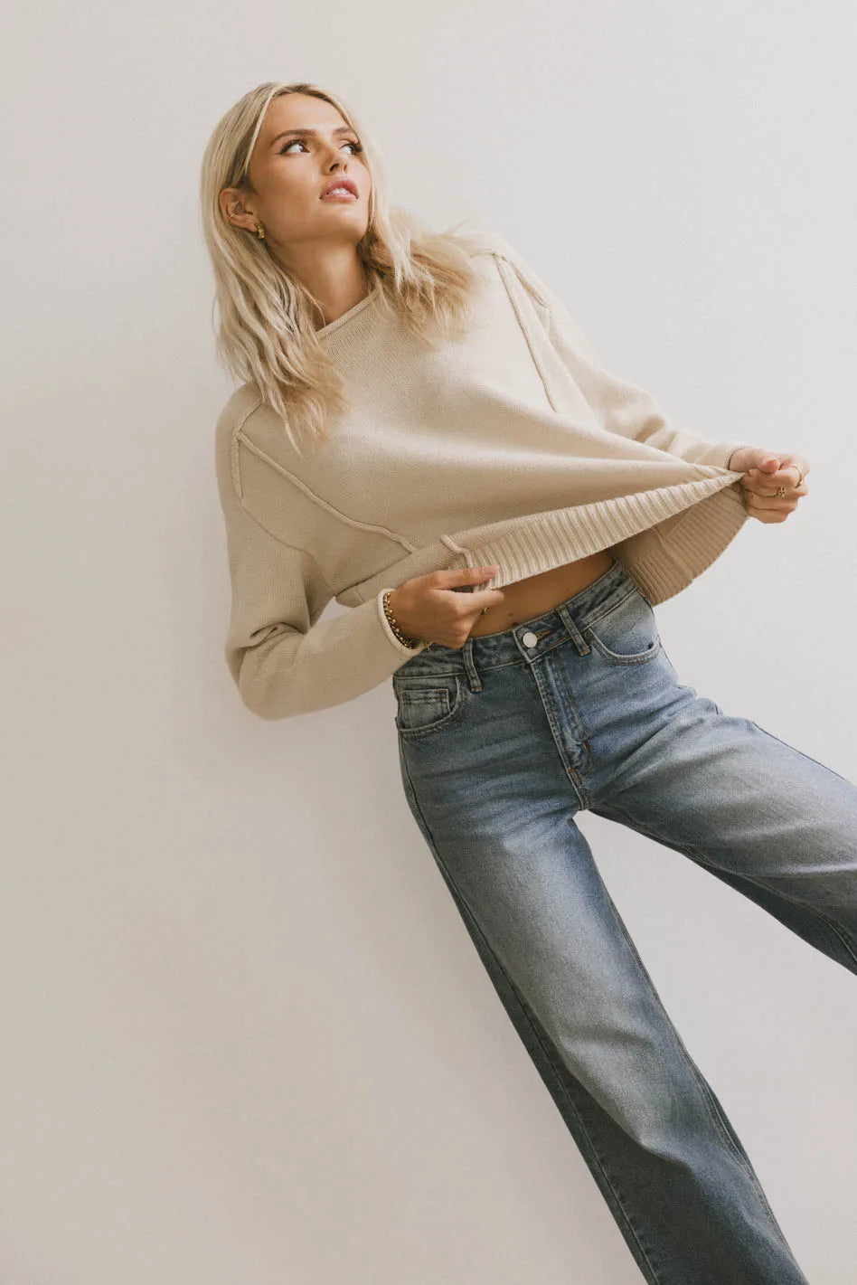 Leander Knit Sweater in Oatmeal - FINAL SALE