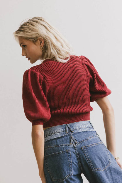 Axton Knit Cardigan in Marsala - FINAL SALE