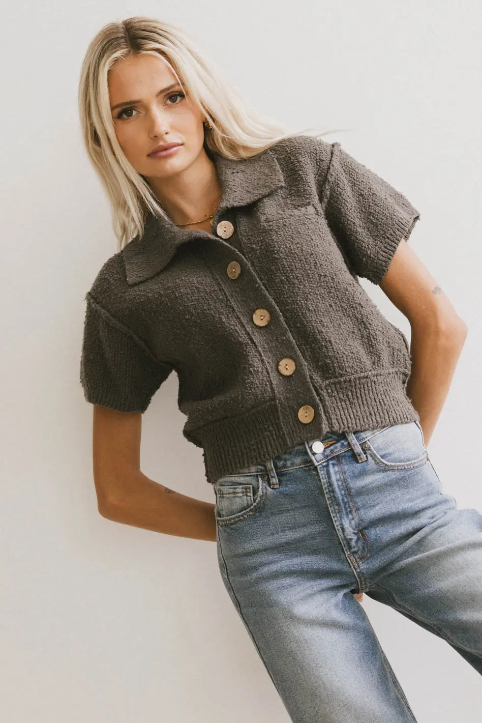 Hayes Knit Cardigan in Charcoal - FINAL SALE