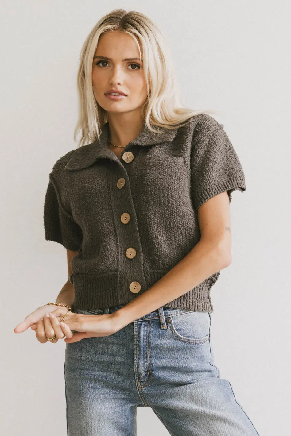 Hayes Knit Cardigan in Charcoal - FINAL SALE