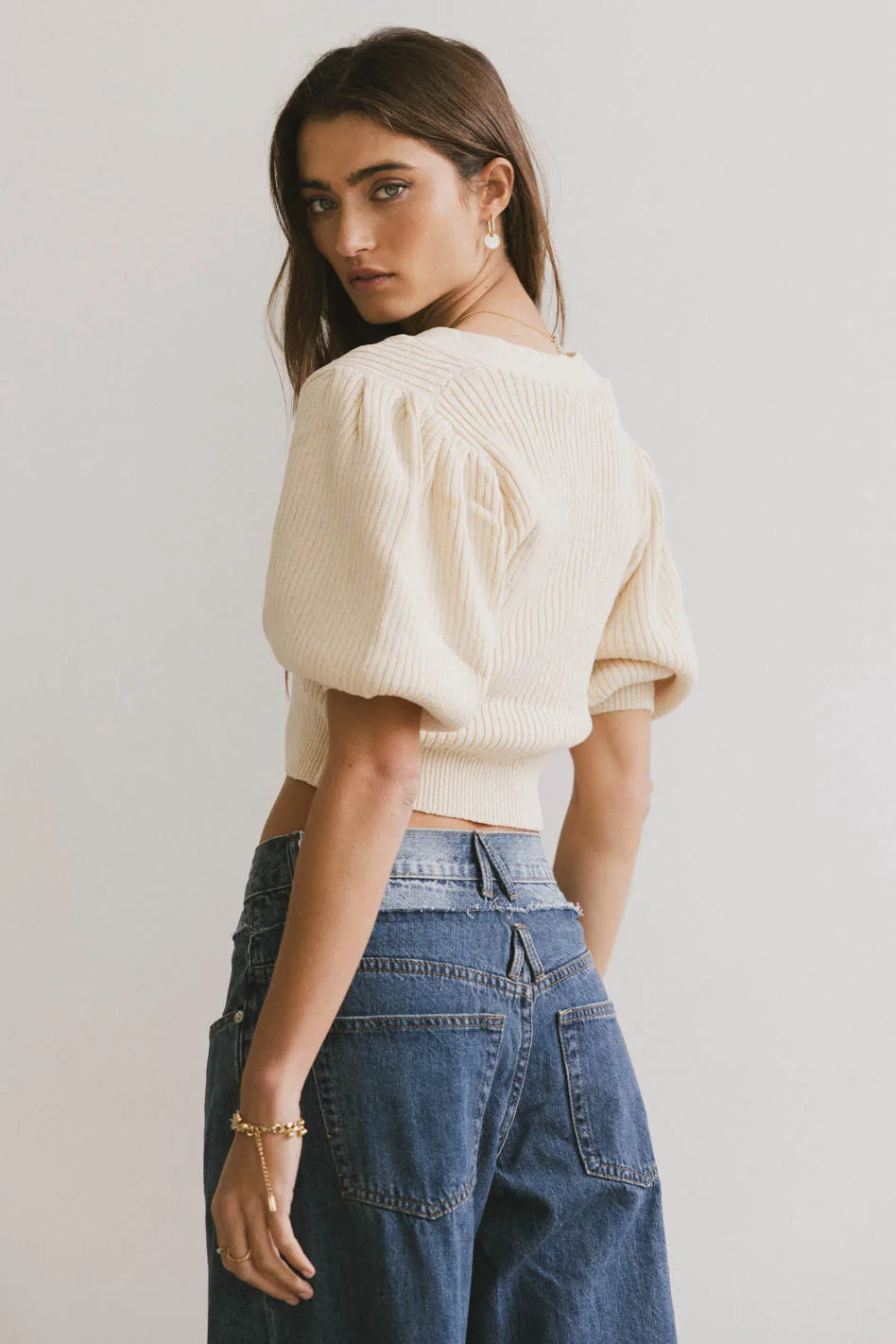 Axton Knit Cardigan in Natural - FINAL SALE