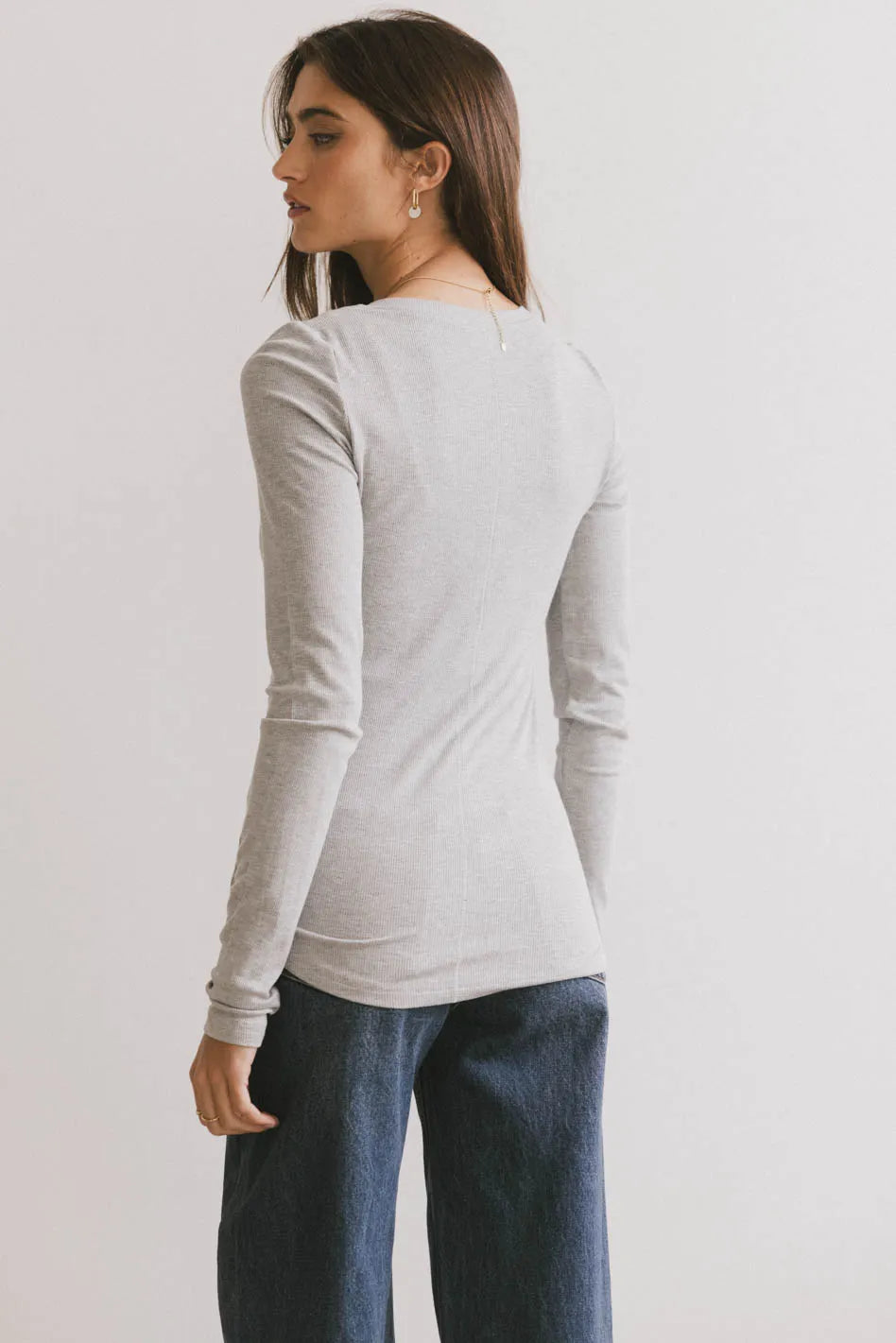 Ivanna Henley Top in Grey - FINAL SALE