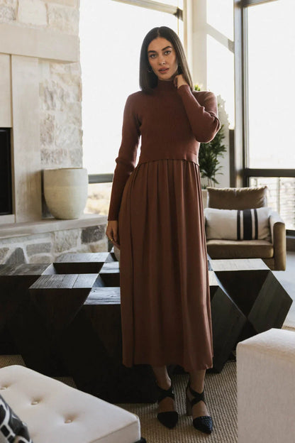 Zeda Midi Dress in Rust - FINAL SALE