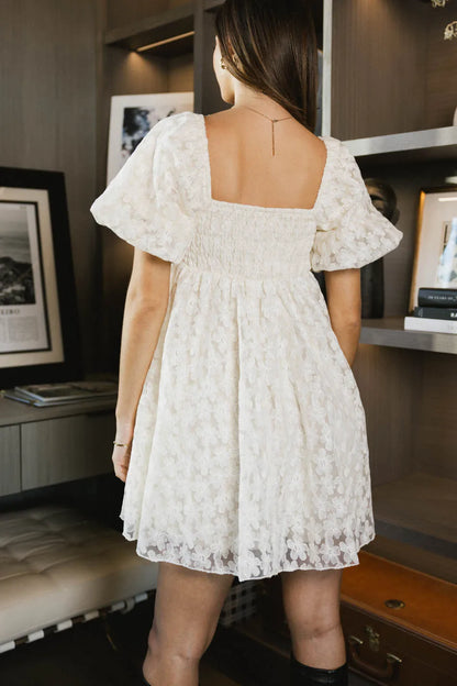 Elodie Floral Babydoll Dress in Cream - FINAL SALE