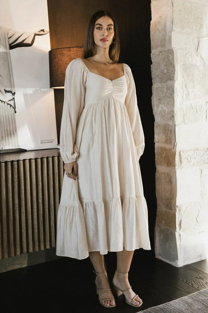 Rael Midi Dress in Natural - FINAL SALE