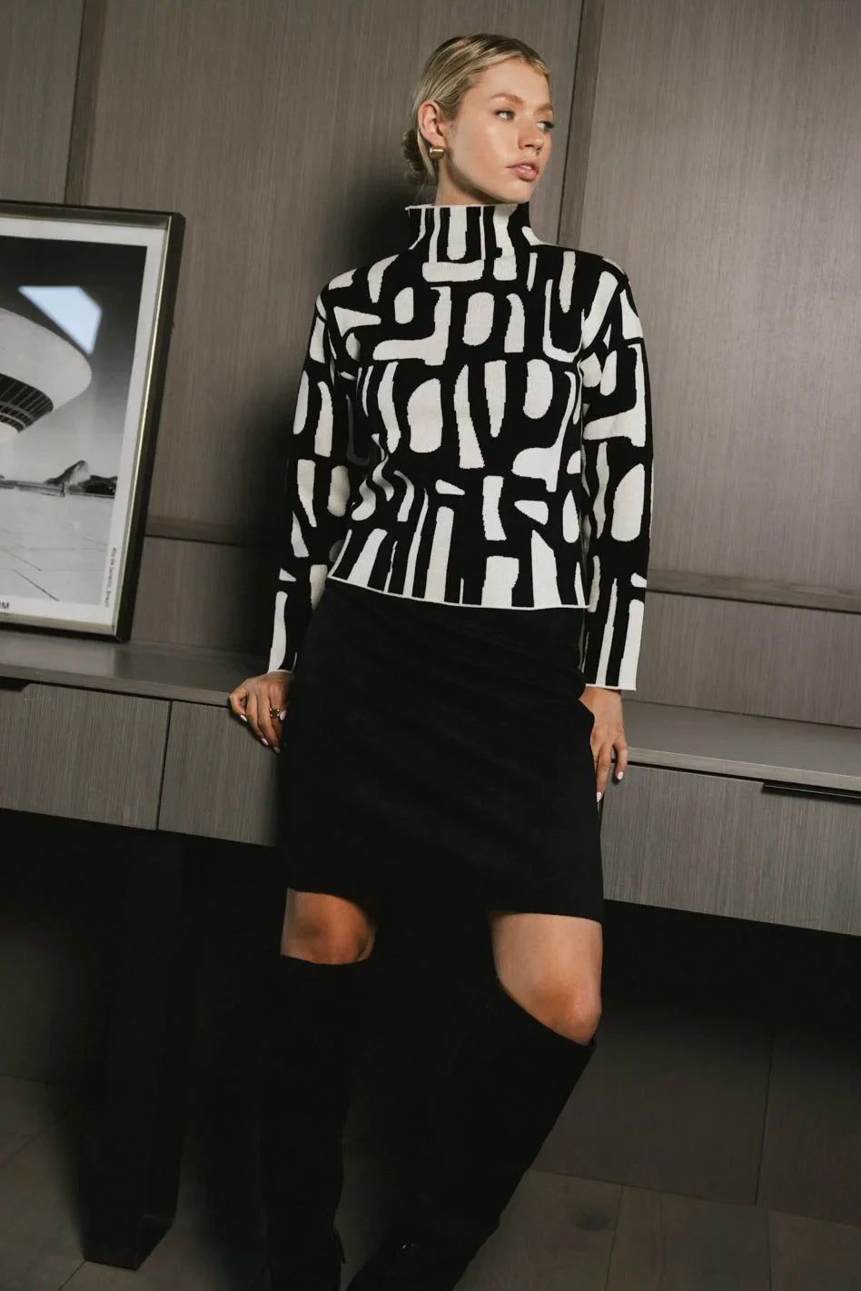 Fér Böhme Zipper Back Suede Skirt in Black - FINAL SALE