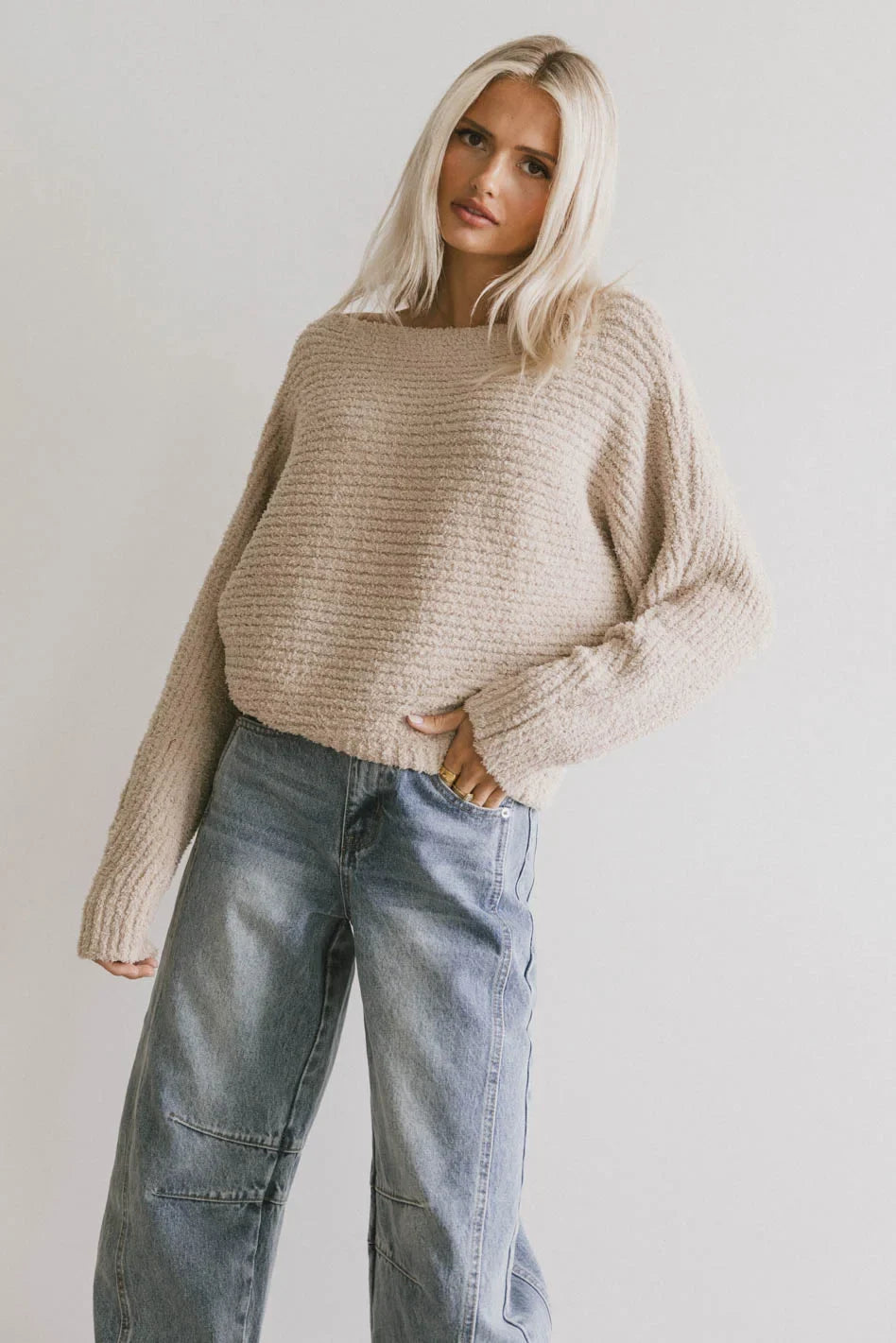 Calia Knit Sweater in Tan - FINAL SALE