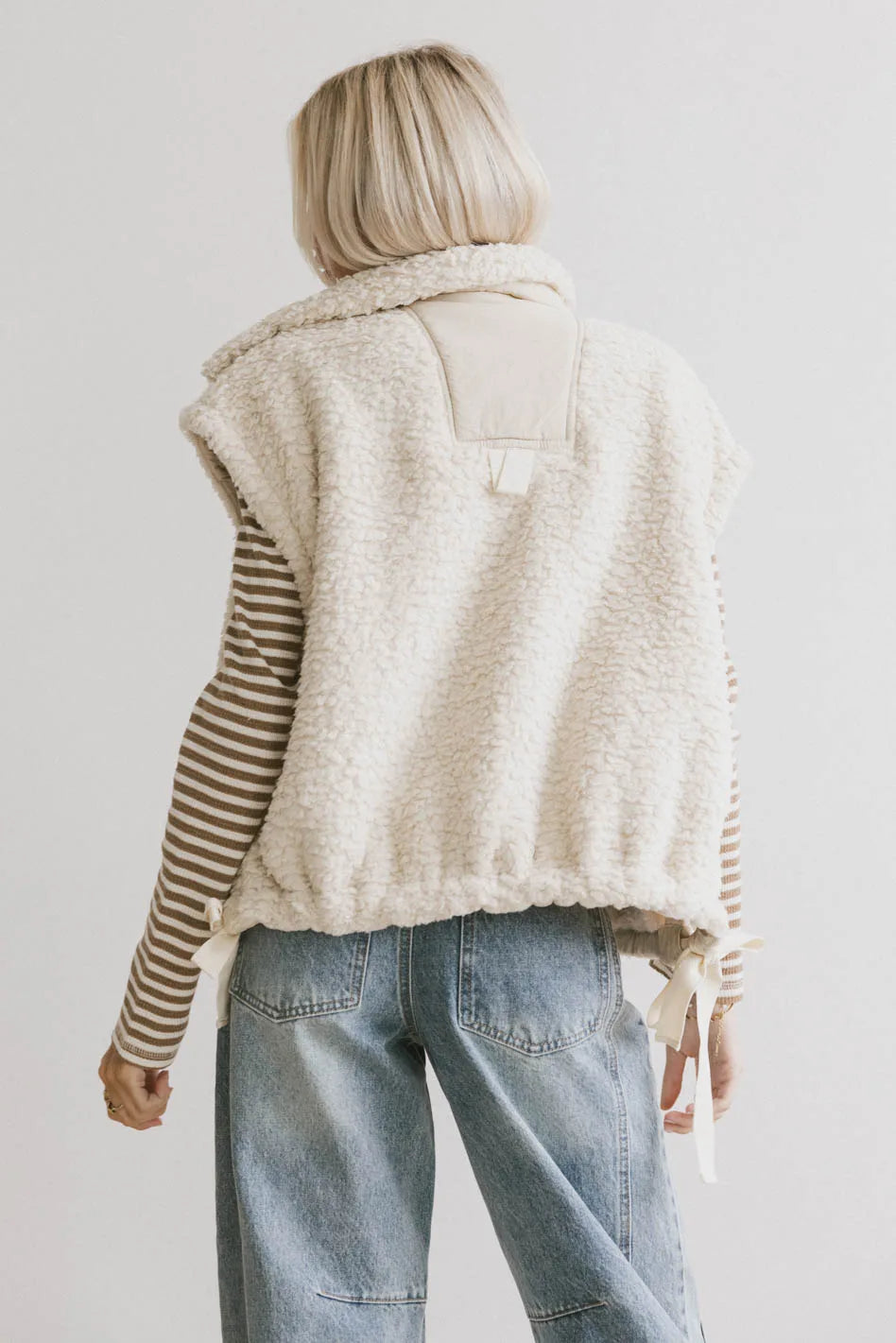 Johanna Sherpa Vest in Beige - FINAL SALE