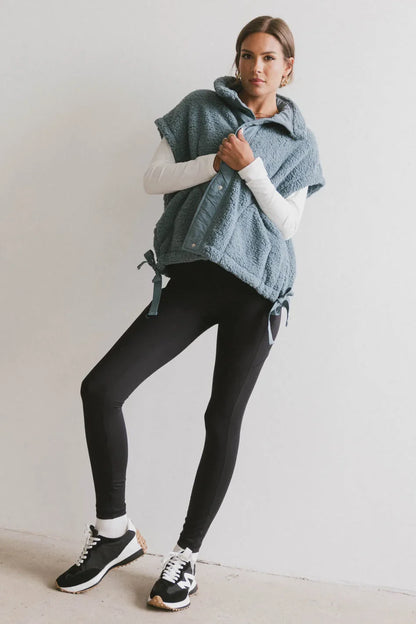 Johanna Sherpa Vest in Blue - FINAL SALE