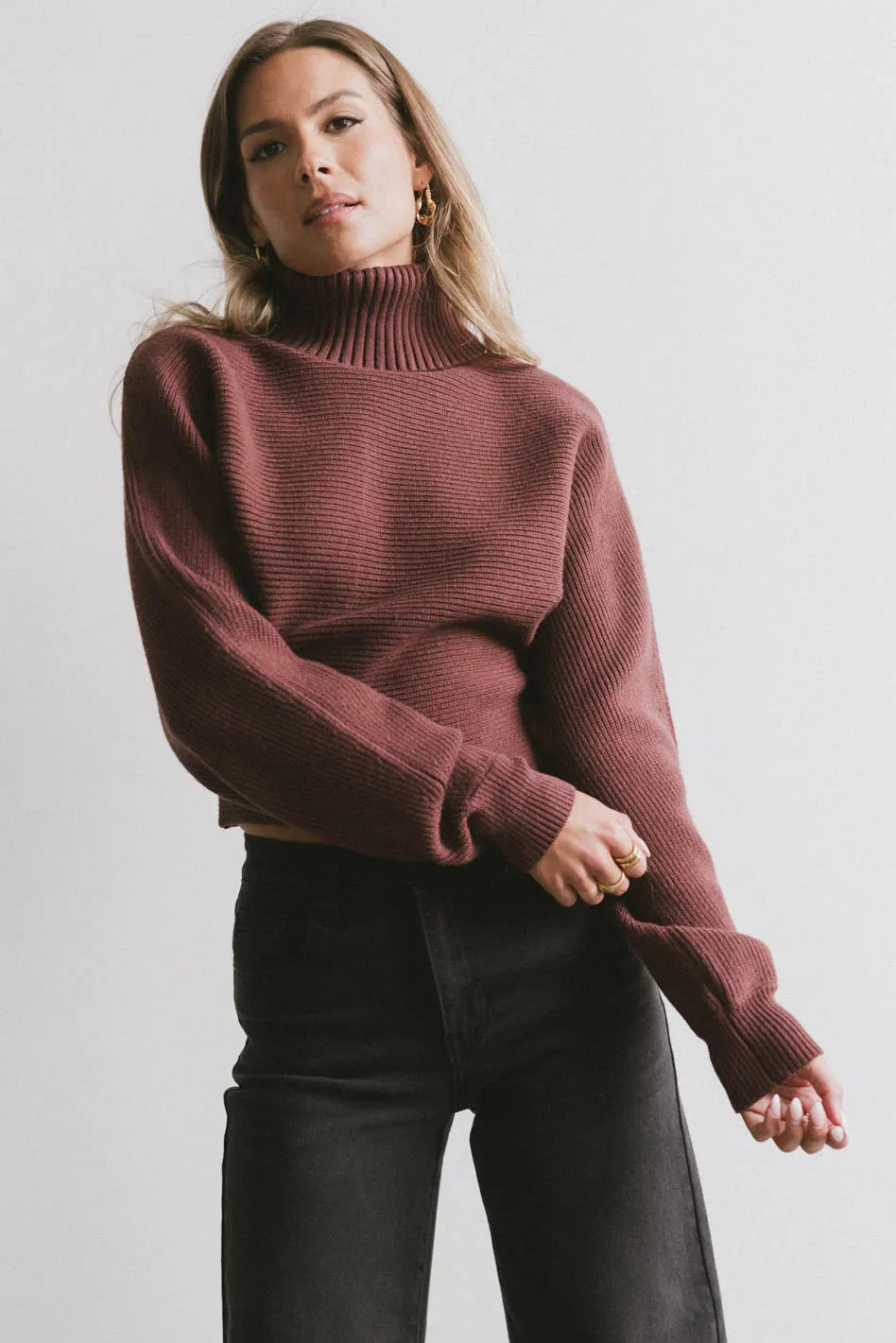 Gracelyn Turtleneck Sweater in Redbrown - FINAL SALE