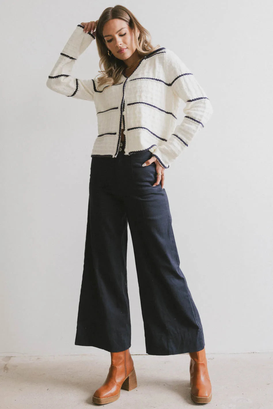 Aspen Wide Leg Pants in Navy - FINAL SALE