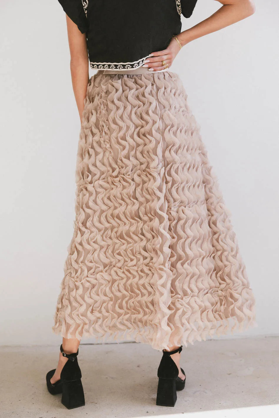 Yani Ruffle Tulle Maxi Skirt in Mauve - FINAL SALE