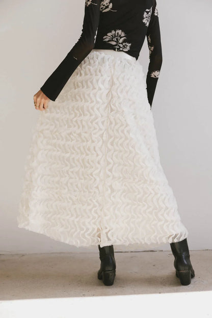 Yani Ruffle Tulle Maxi Skirt in Cream - FINAL SALE