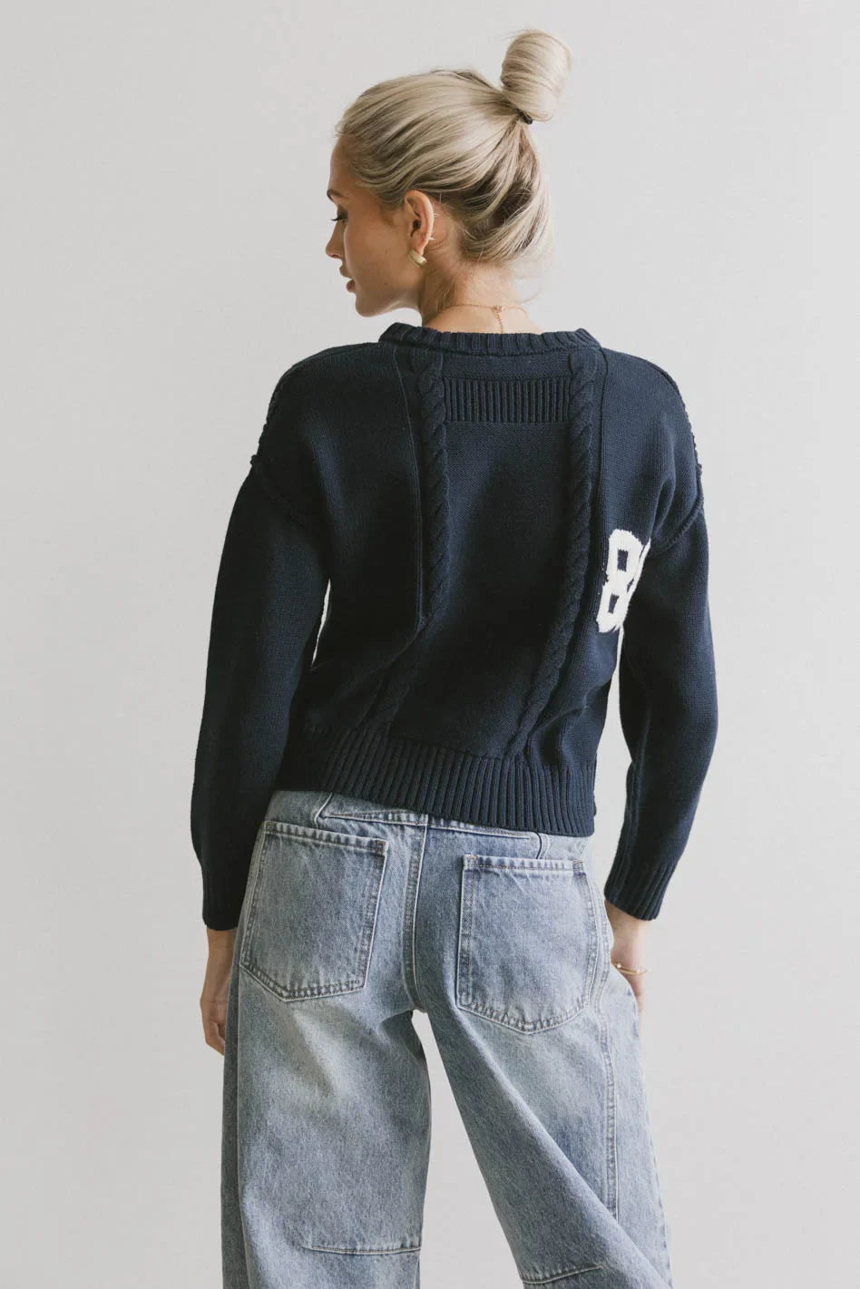 Jersey Cable Knit Sweater - FINAL SALE