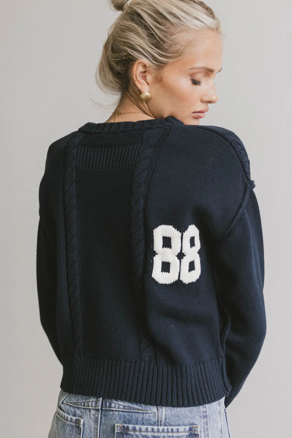 Jersey Cable Knit Sweater - FINAL SALE