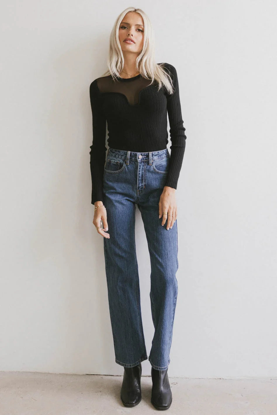 Olwen Retro Straight Leg Jeans in Dark Wash - FINAL SALE