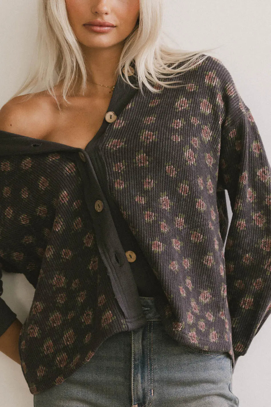 Tarah Knit Jacket in Charcoal - FINAL SALE