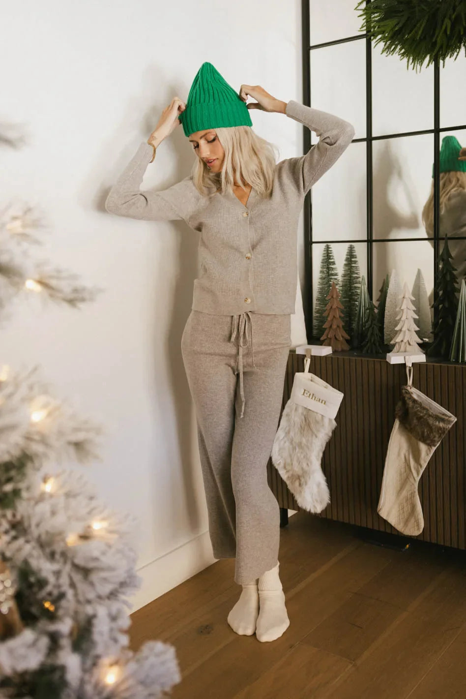 Evelise Ribbed Pants in Grey - FINAL SALE
