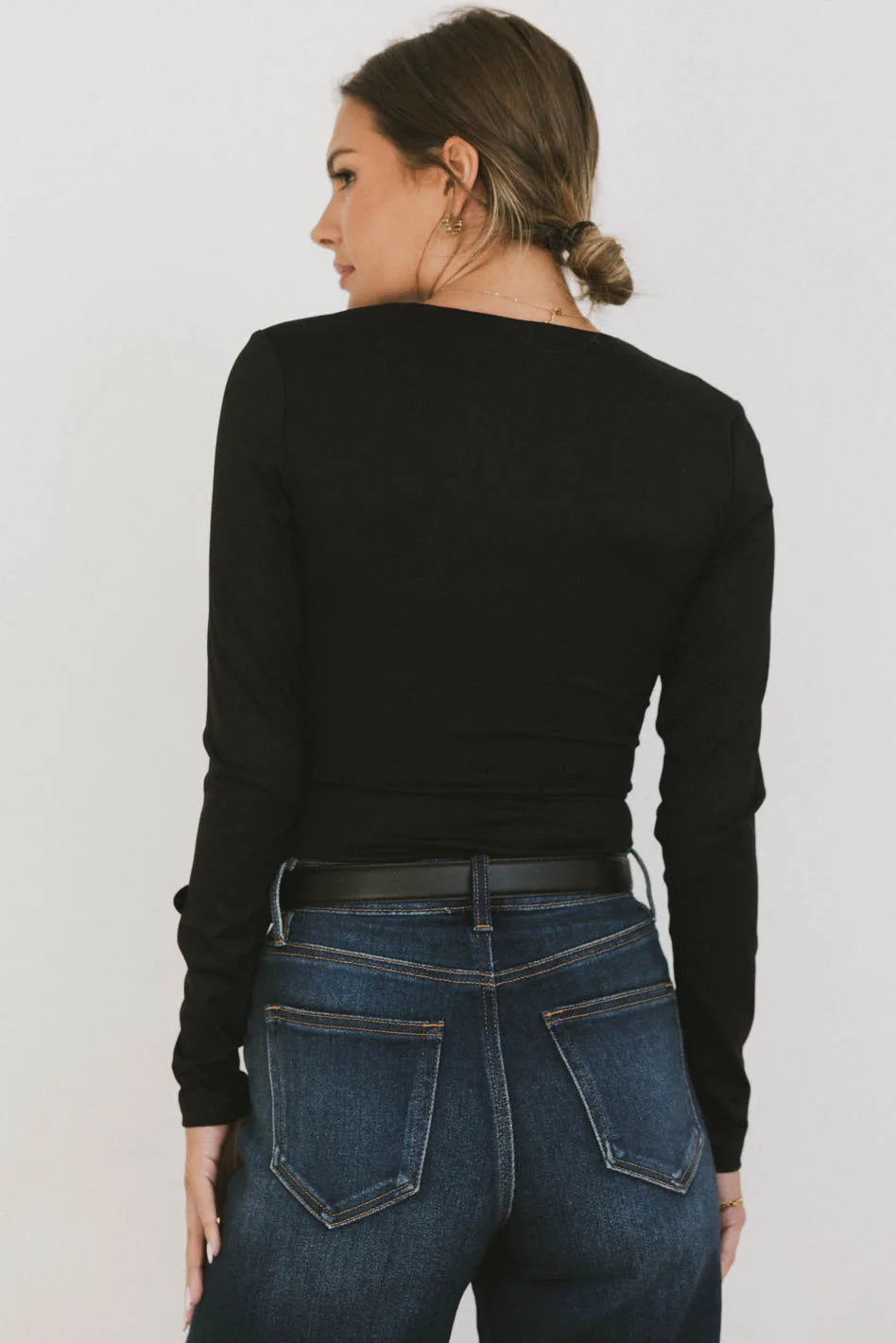 Demi Square Neck Bodysuit in Black - FINAL SALE