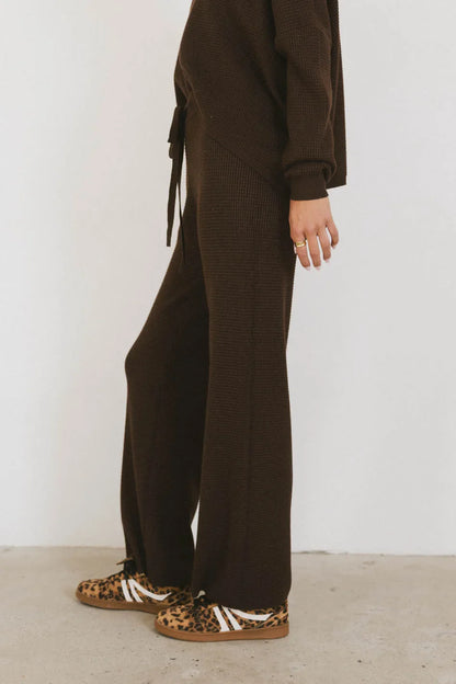 Jesse Waffle Knit Pants in Brown - FINAL SALE