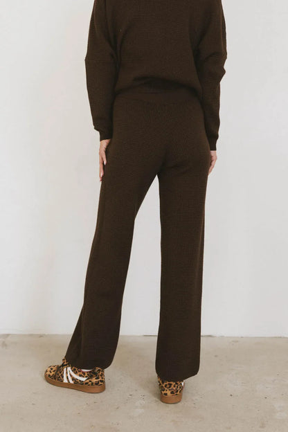Jesse Waffle Knit Pants in Brown - FINAL SALE
